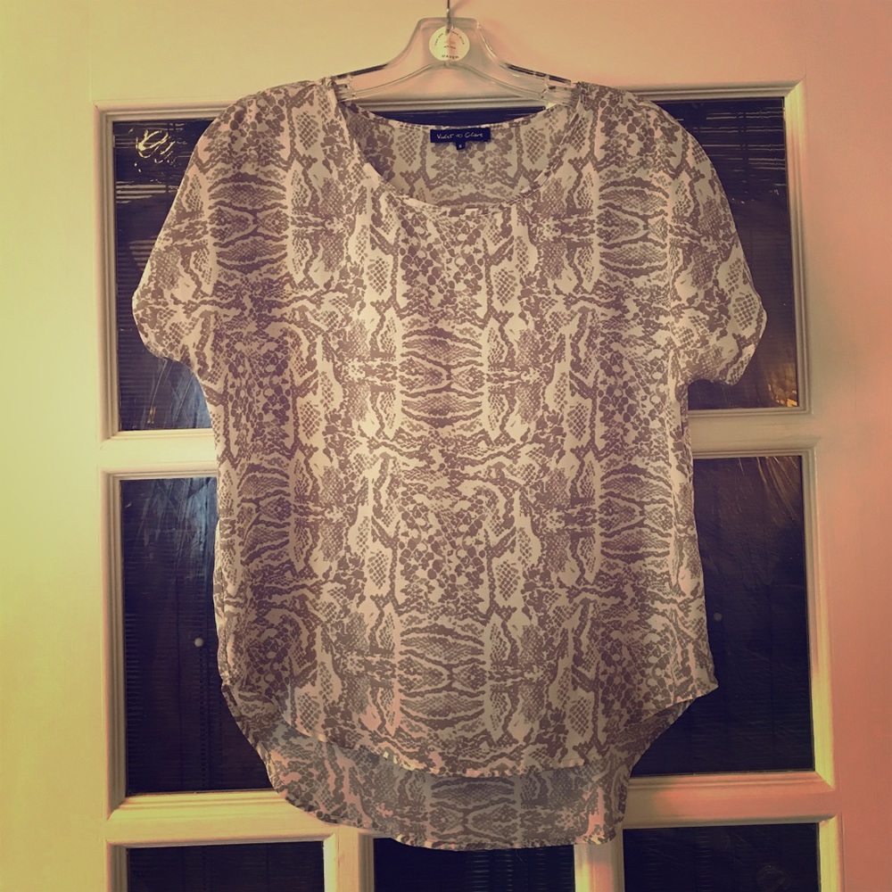 Violet & Claire snake print top